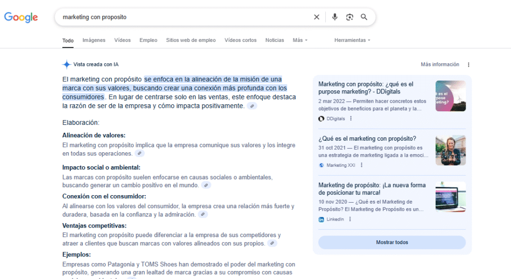 Ejemplo resultados enriquecidos generados por IA